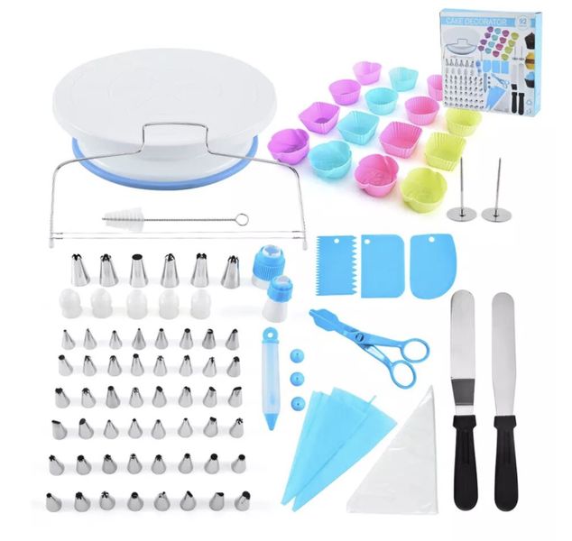 Cake Decorating Set - 92-Piece Set - Stainless Steel Nozzles