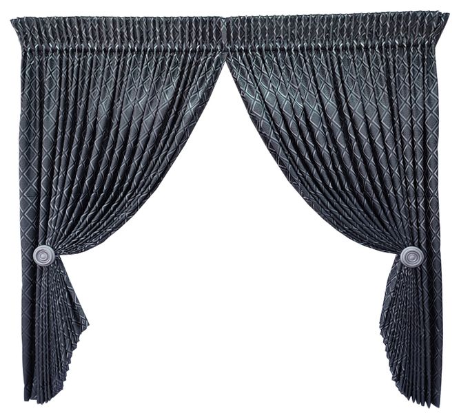 5m BRS Diamond Black/Grey with Waterfall Curtain Tape