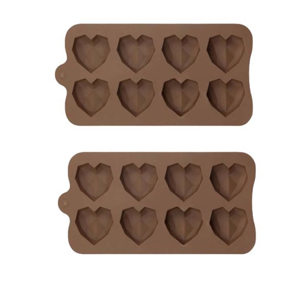 3D Heart Shape Cake Chocolate Mold Silicone Dessert Mold - Pack of 2