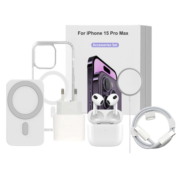 6 Piece Gift Box Accessory Kit for iPhone 15 Pro Max