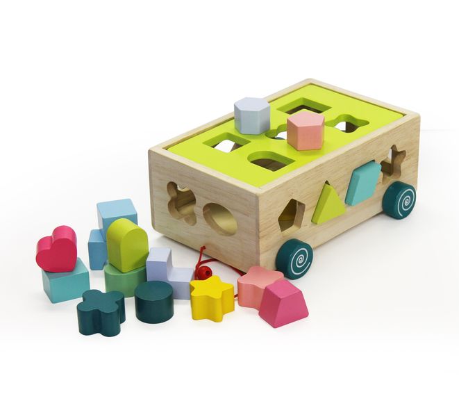 Jeronimo - Shape Sorting Wooden Block Cart