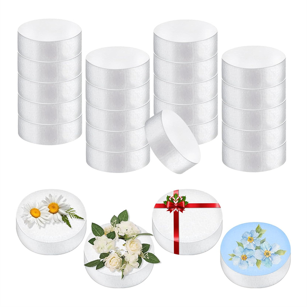 50 Pack Foam Circles 3In Round Polystyrene Foam Discs Blank Craft Foam
