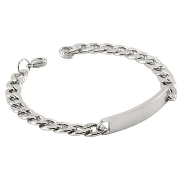 Stainless Steel Square Link Bracelet for Men Daily Wear