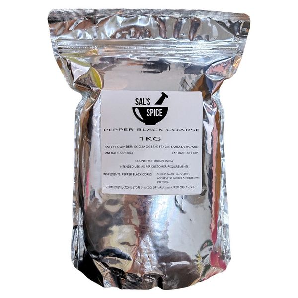 Sal's Spice Pepper Black Coarse Fine - 1kg
