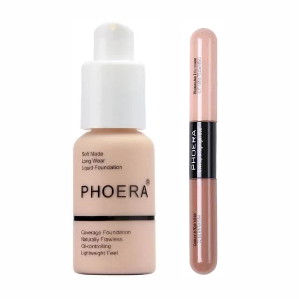 Phoera Soft Matte Liquid Foundation and Sculpt &amp; Highlight Face Duo Combo