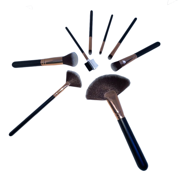 Nine 9 Beauty Makeup Brush 8 Piece - BB-Black