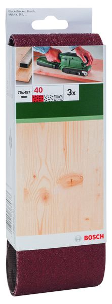 Sanding Bel Red Quality for Belt Sanders, 75 X 457mm, 40, 3 Piece