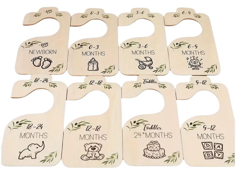 8 Closet Divider Baby Shower Gift Clothing Organiser Leaves Newborn Nursery