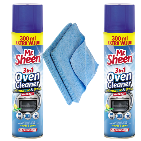 Mr Sheen Heavy Duty Oven Cleaner 300ml ( Pack Of 2) + Microfiber Cloth