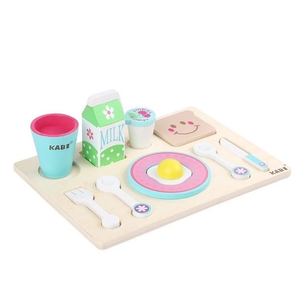 GB Kids Wooden Breakfast Play Food Set