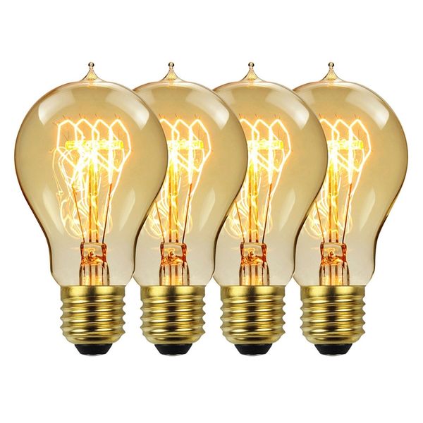 A60 Antique Vintage 40W Light Bulb E27 (Set of 4)