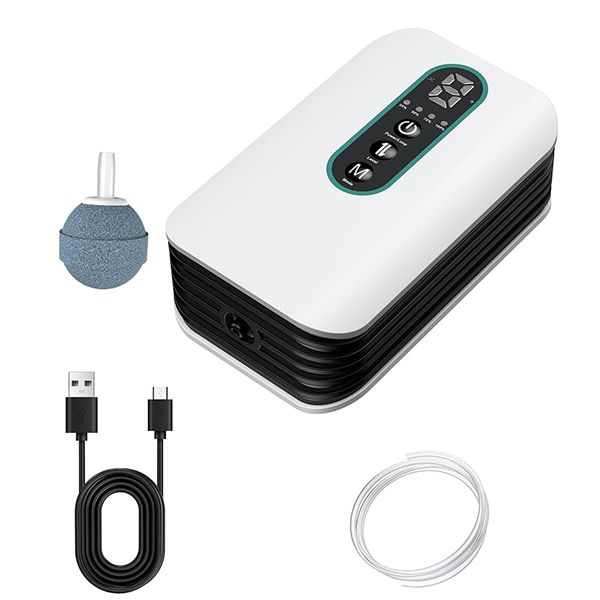 Aquarium Air Pump - Rechargeable Battery Oxygen Pump,Six-speed adjustment