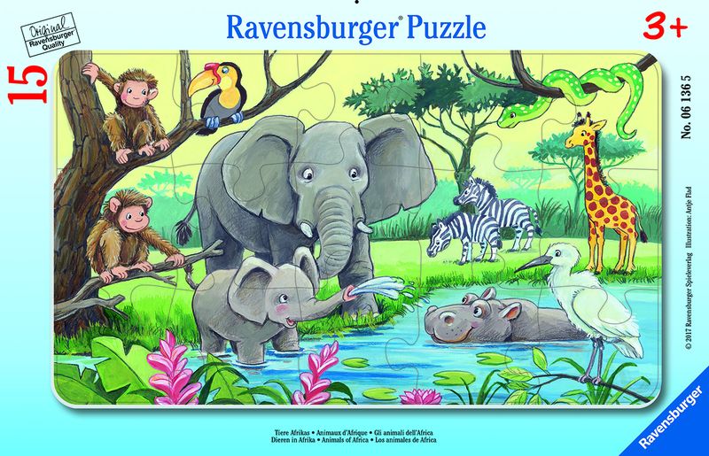 Ravensburger Frame Puzzle 15 Piece -Animals Of Africa