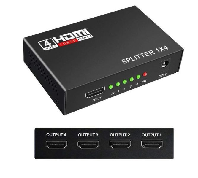 1 in 4 HDMI Splitter Adapter 4K Full Ultra HD 1080p 3D Support