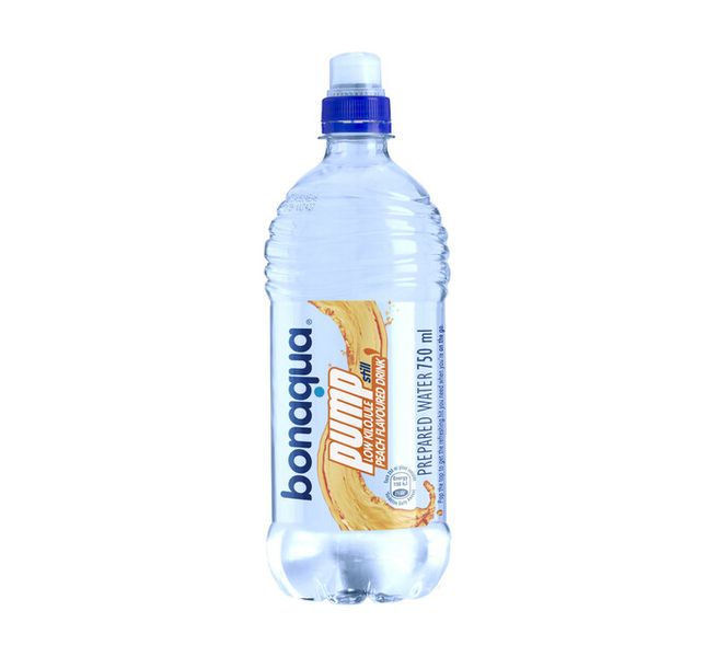 Bonaqua Pump Low Kilojoule Peach Flavoured Still Water 24x750ml