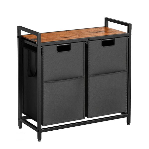 Large Storage Laundry Basket with Two Removable Bags, Easy Carry - 72L