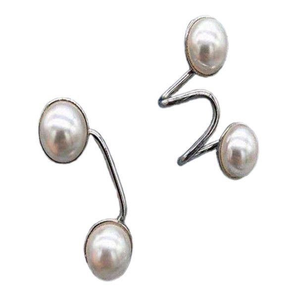 Silver Faux Pearl Metal Waist Cincher