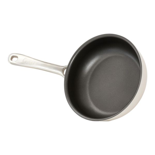 Non-Stick Frying Pan With Stainless Steel Handle - White