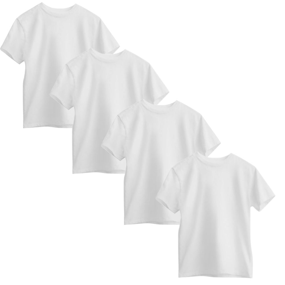 Fashion Adult Basic Plain White Cotton T Shirts Set Of 4 Shop Today Get It Tomorrow 3442