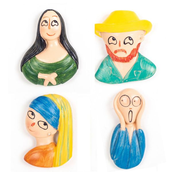 4 piece 3D Resin Magnetic Fridge Magnets Funny Refrigerator Stickers for Home