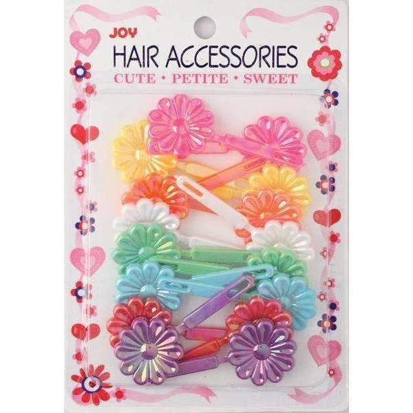 Joy - Ann16400 Hair Barrettes Pearl Rainbow Colors Daisy- 6 Pack
