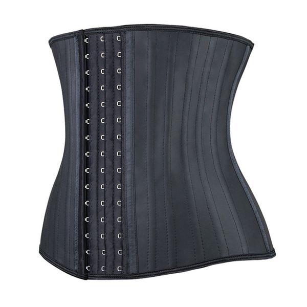 GS 25 Steel Bone Latex Waist Trainer - Black