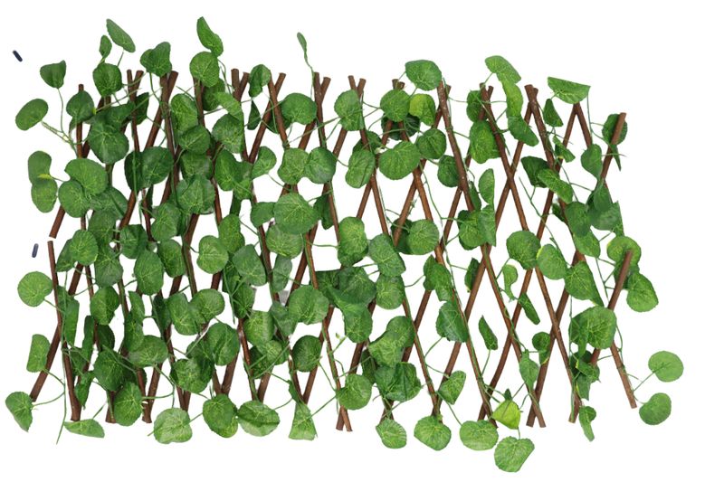 40cm Expanding Trellis Artificial Leave Garden Ivy Wood Fence - Leaf Type A