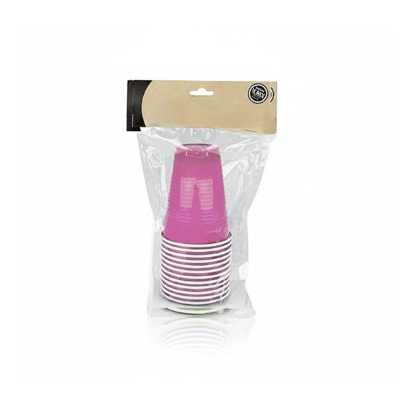 12 Pack of Stylish Reliable Pink Plastic Cups with 265ml Capacity