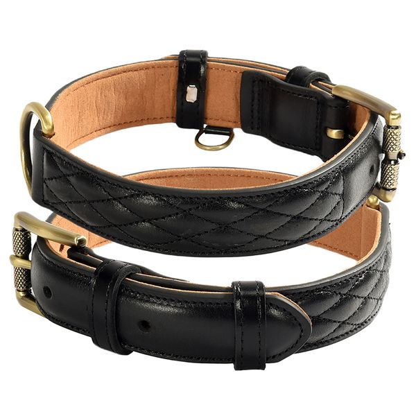 Genuine Leather Luxury-Style Pet Collar - Black