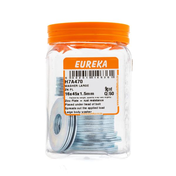 EUREKA Large Body Washer Zinc Plated 16 x 45 x 1.5mm Q:50 H7A470