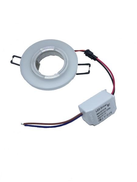 JNC - Modern LED Down Light Fitting Frost White Round x 2 Piece