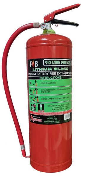 FlameBlock Lithium Battery Fire Extinguisher 9 Litre