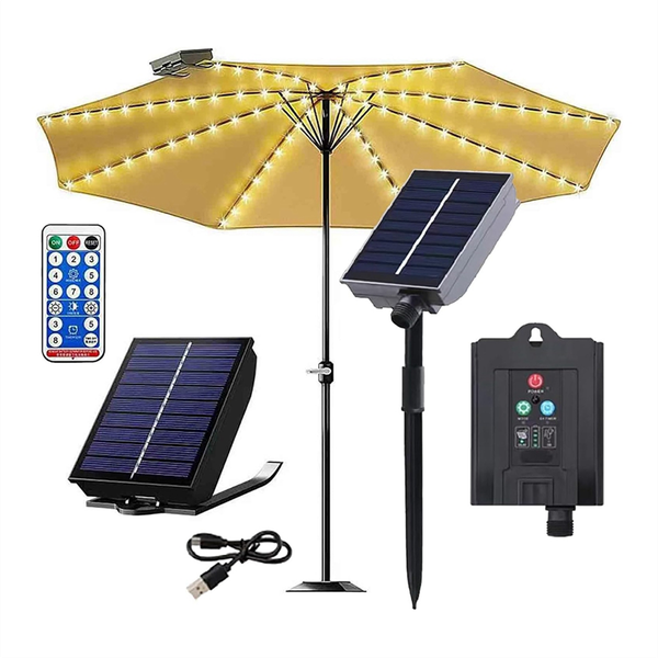 Solar Umbrella Lights with Remote Control 8 Modes Compatible with Universal