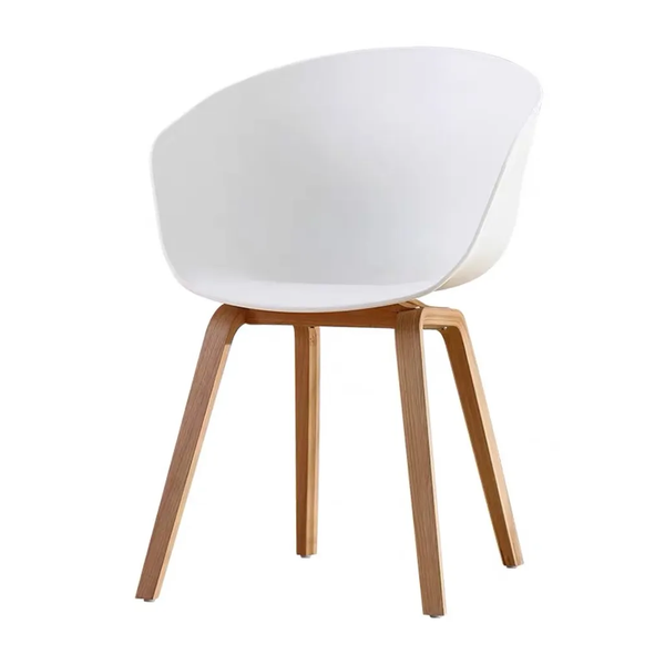 Nova- Polyprop Tub with Wooden Legs- White