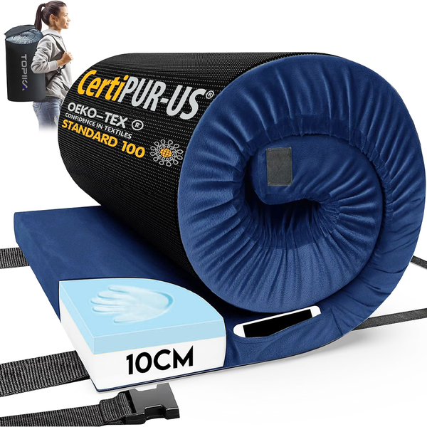 Topika Memory Foam Camping Sleeping Pad Waterproof Outdoor Roll up Mattress