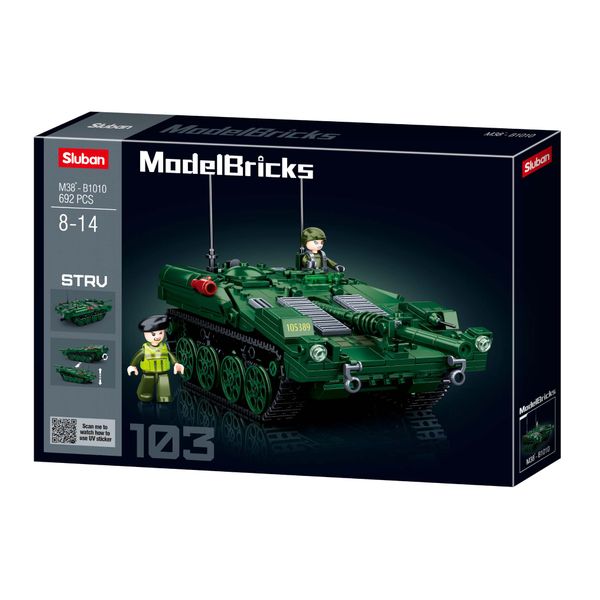 Sluban Building Set: Model Bricks STRV103 Main Battle Tank - 692 Pieces