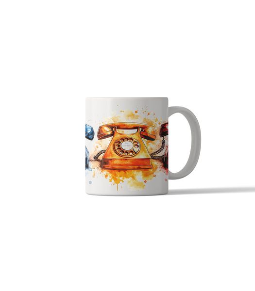 Printed Coffee Mug - Retro Telephone DSG 1