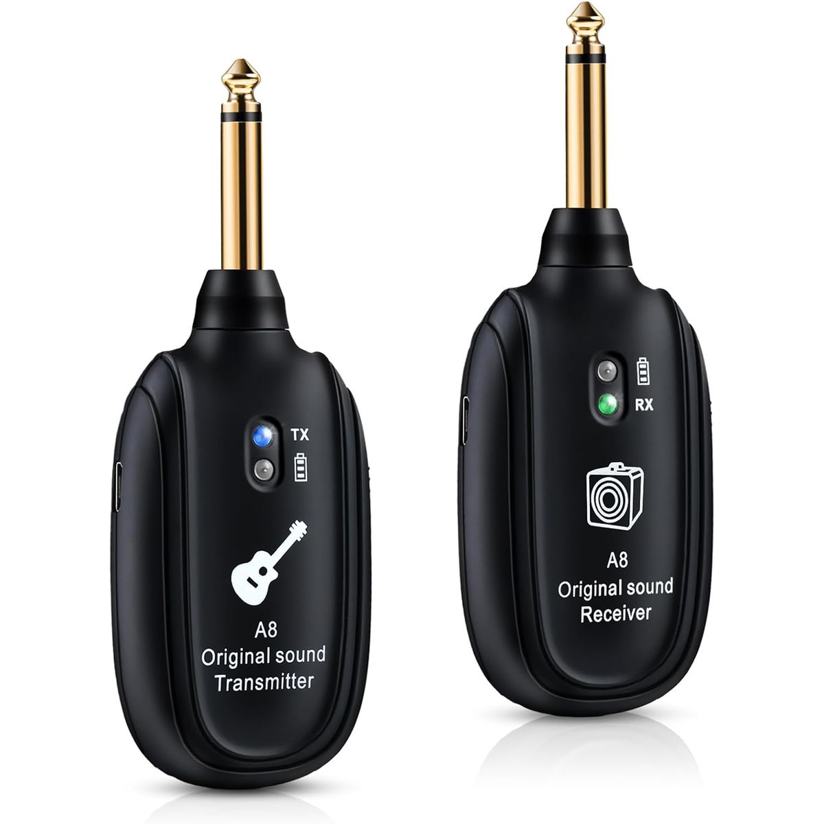 A8 4 Channels Guitar Pickup Wireless System Transmitter Receiver