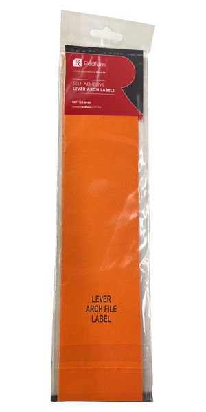 Redfern Lever Arch File Labels (Value Pack of 24 ) Orange