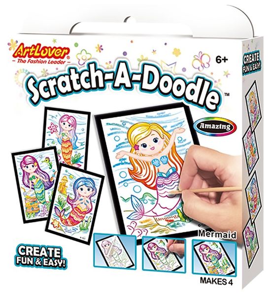 Art Lover Scratch a Doodle amazing Mermaid