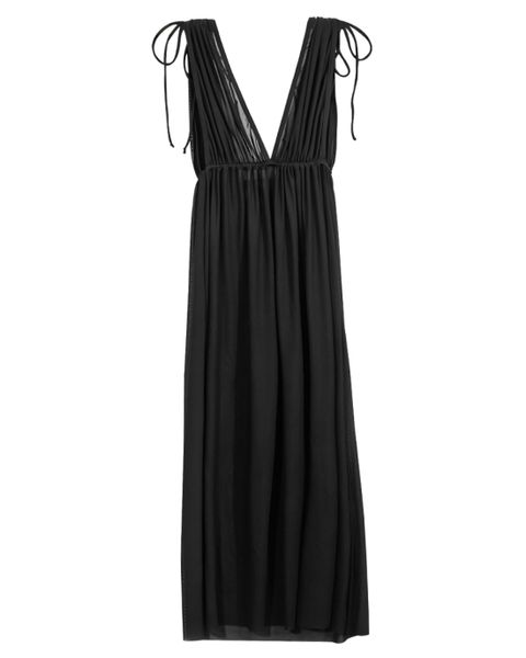 Olive Tree - Ladies Beach Sleeveless Side Slit Drawstring Cover Ups - Black