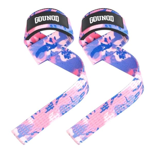 GOUNOD Padded Cotton Lifting Straps 21" - Camouflage Purple
