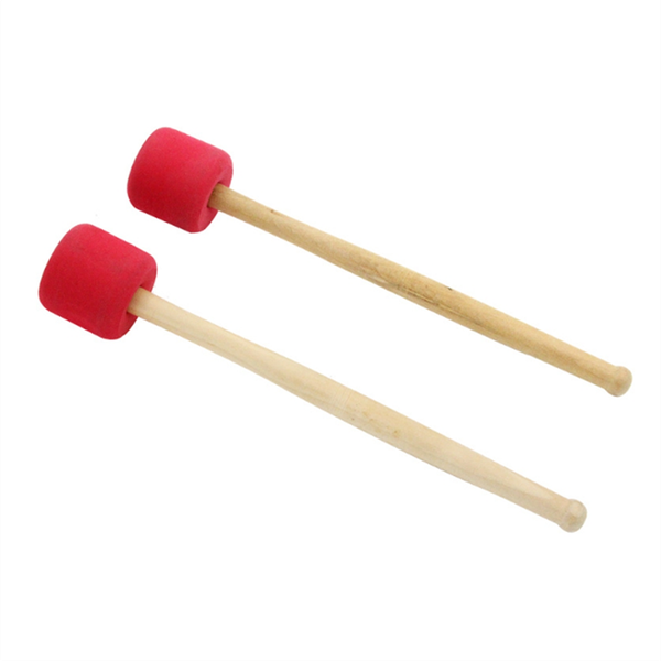 Foam Bass Drum Hammers - Bass Drumsticks Red - Set of 2
