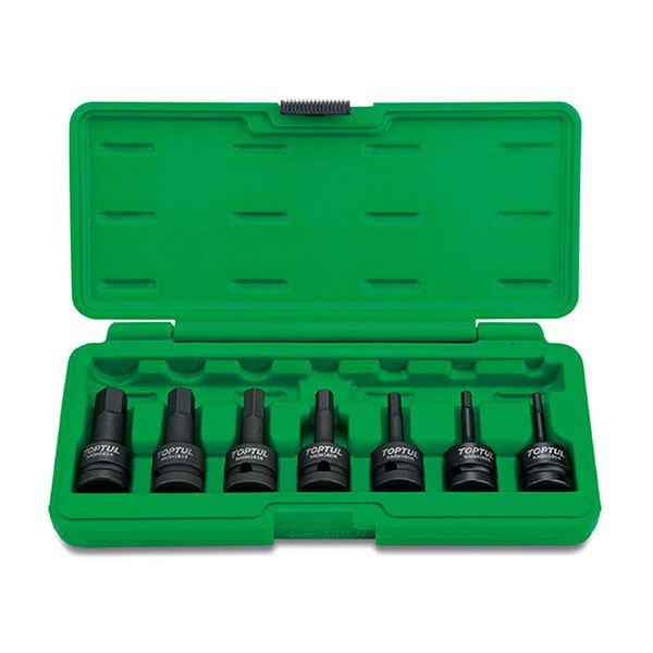 7 Piece Professional Grade 1/2" DR. Hex Bit Impact Socket Tool Set