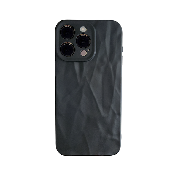 Black - Phone Case with Crease Texture &amp; Pro Camera - Iphone 15 Pro Max