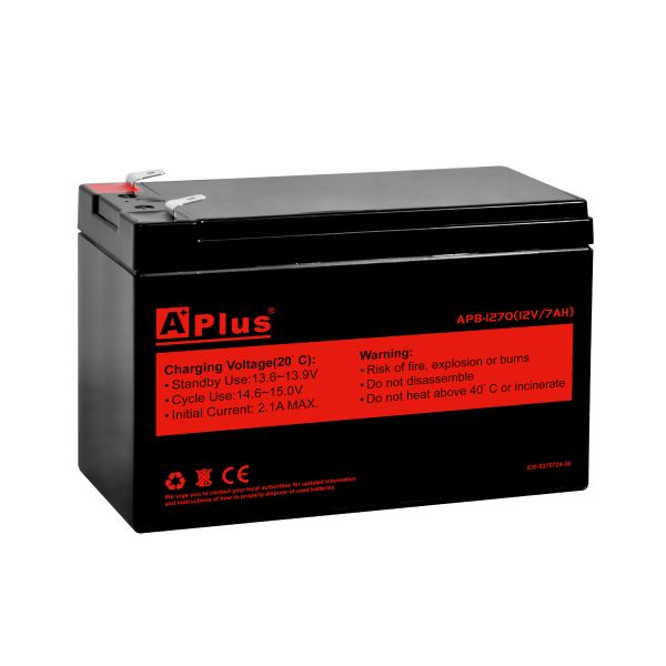A Plus - Lead-Acid Rechargeable Battery - 12V 7Ah - Black