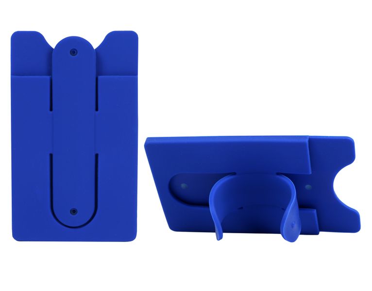 Silicone Cellphone Card Holder &amp; Stand (Blue)