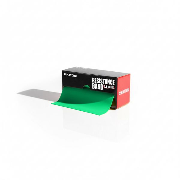 Resistance Band 5.5m Green - Medium 5-6kg, Dispenser, Cut-to-Size, Latex