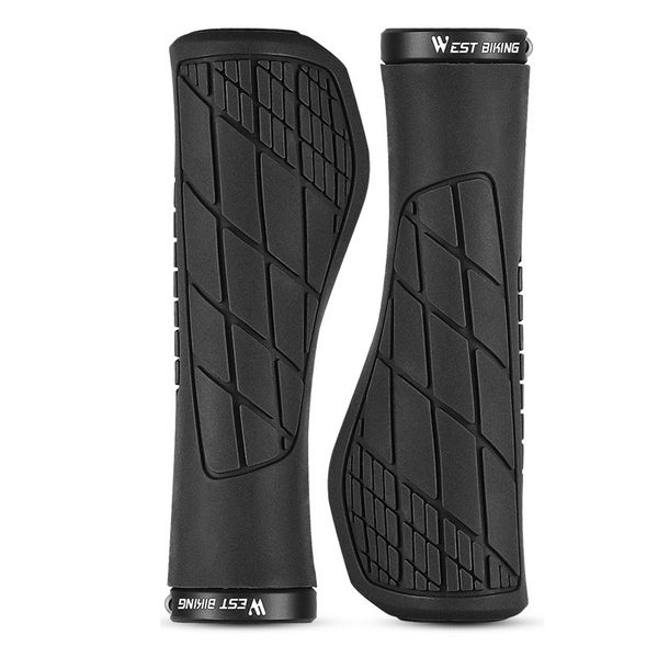 West Biking Semi-Ergonomic Lock-On Grips (Black)