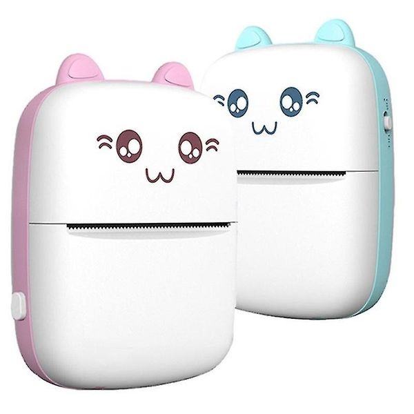 Pocket Printer Portable Thermal Printing Machine Blue And Pink -2Pack